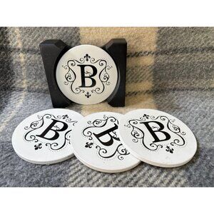 Sandstorm “B” monogrammed coasters set of 4